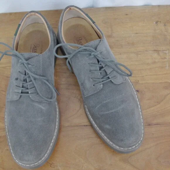Bass Pasadena Grey Suede Derby Shoes Size 8 - Picture 1 of 8